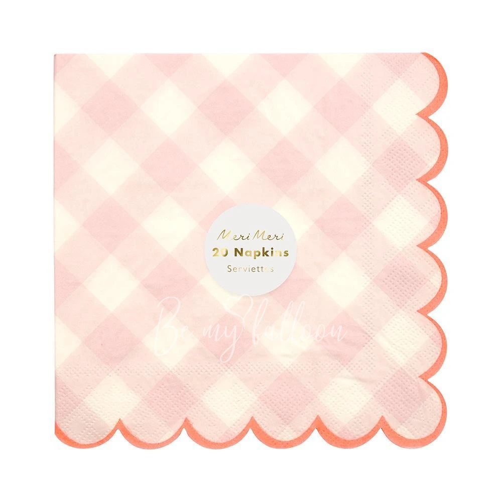 Pink Gingham Napkins (large)