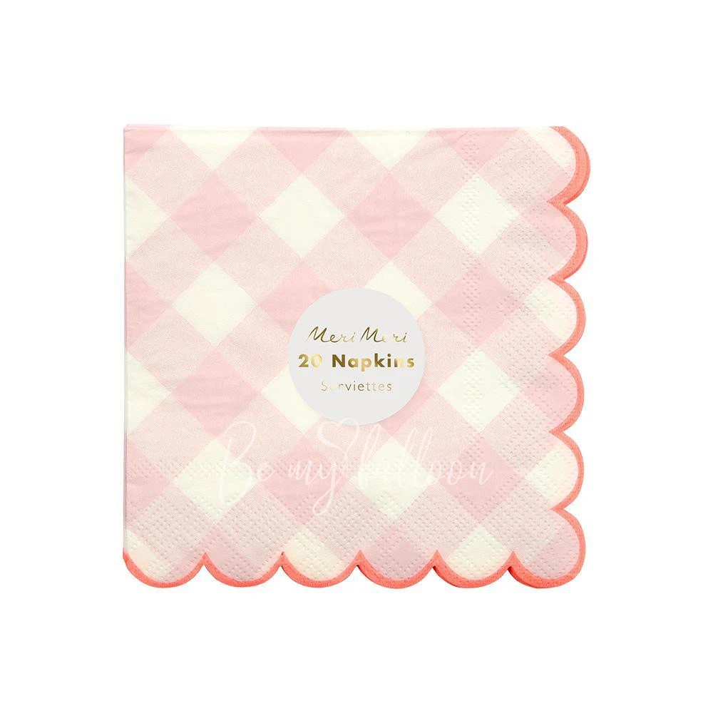 Pink Gingham Napkins (small)