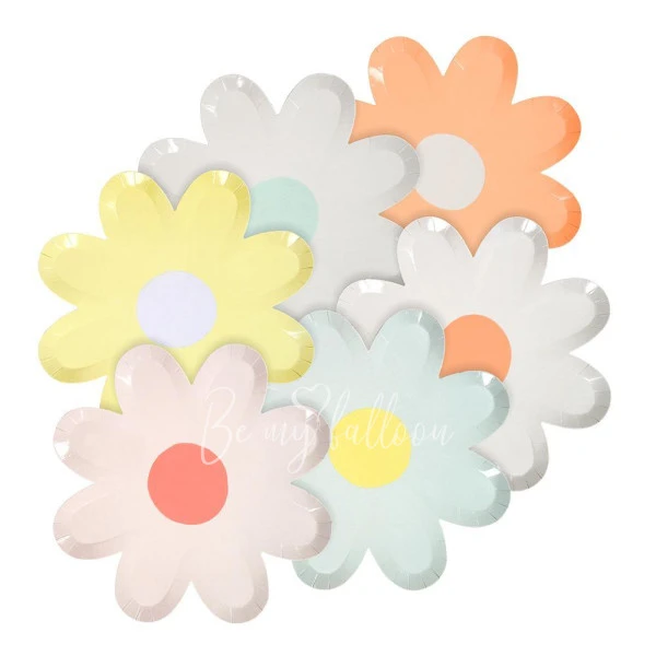 Pastel Daisy Plates