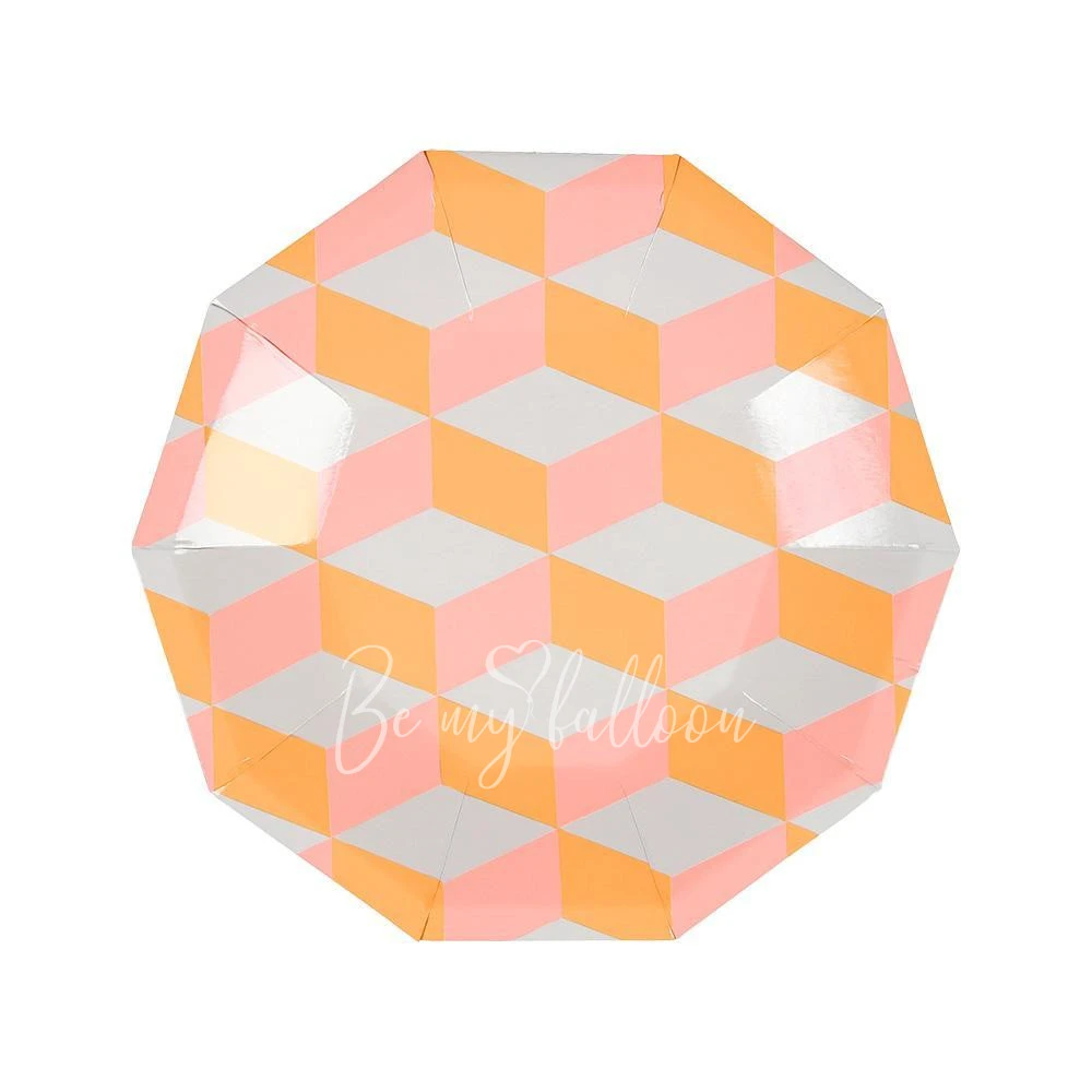 Blush Cubic Plates (small)