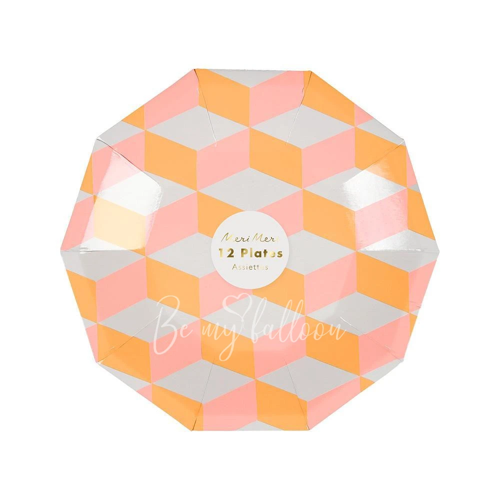 Blush Cubic Plates (small)