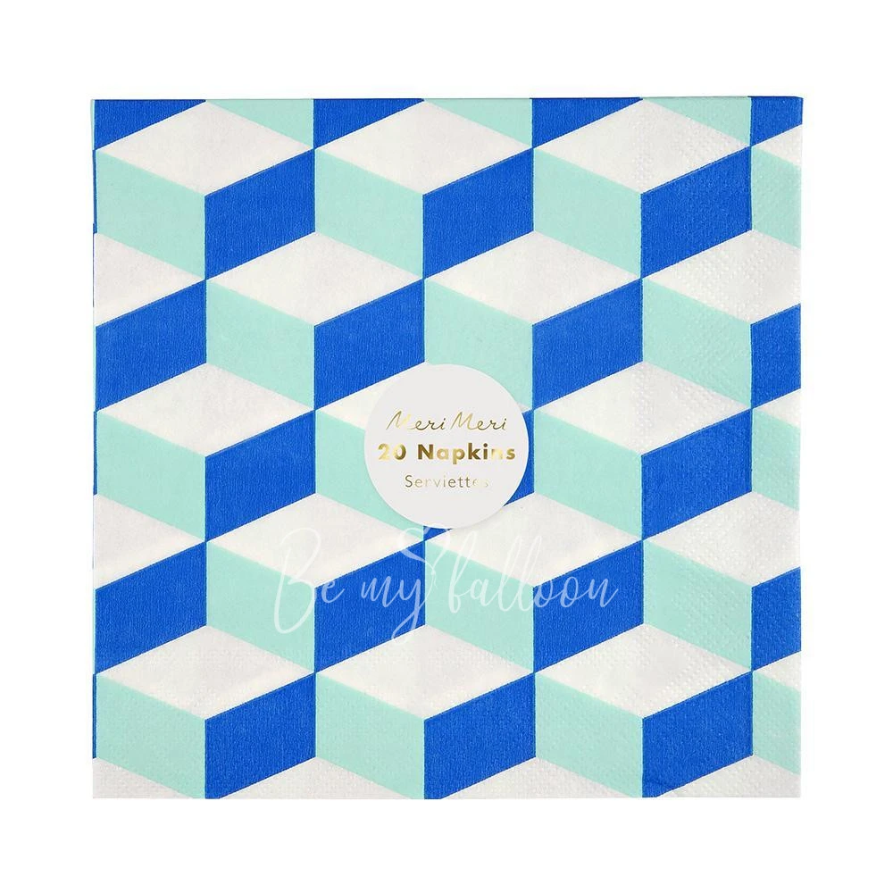 Aqua Cubic Napkins (large)