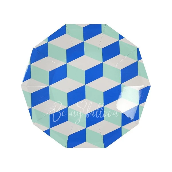 Aqua Cubic Plates (small)