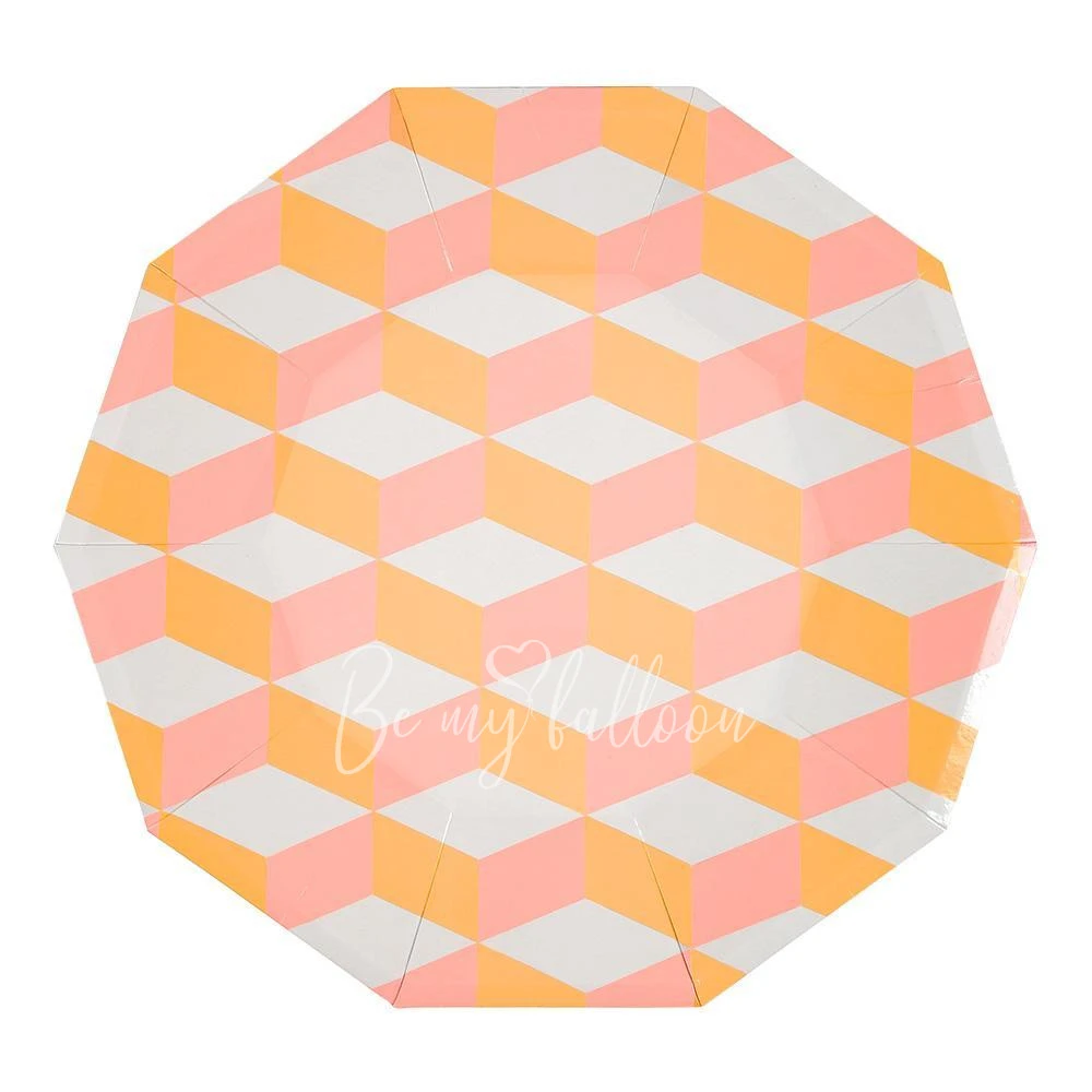 Blush Cubic Plates (large)