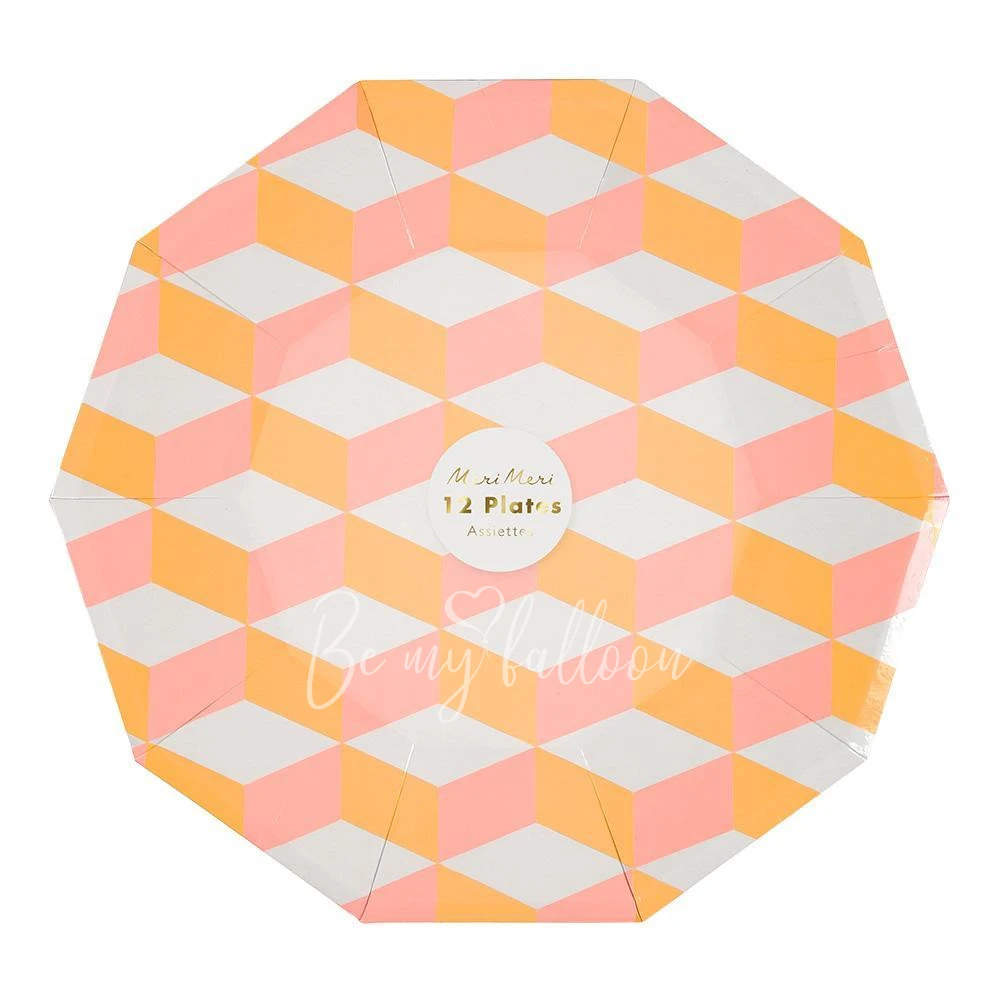 Blush Cubic Plates (large)