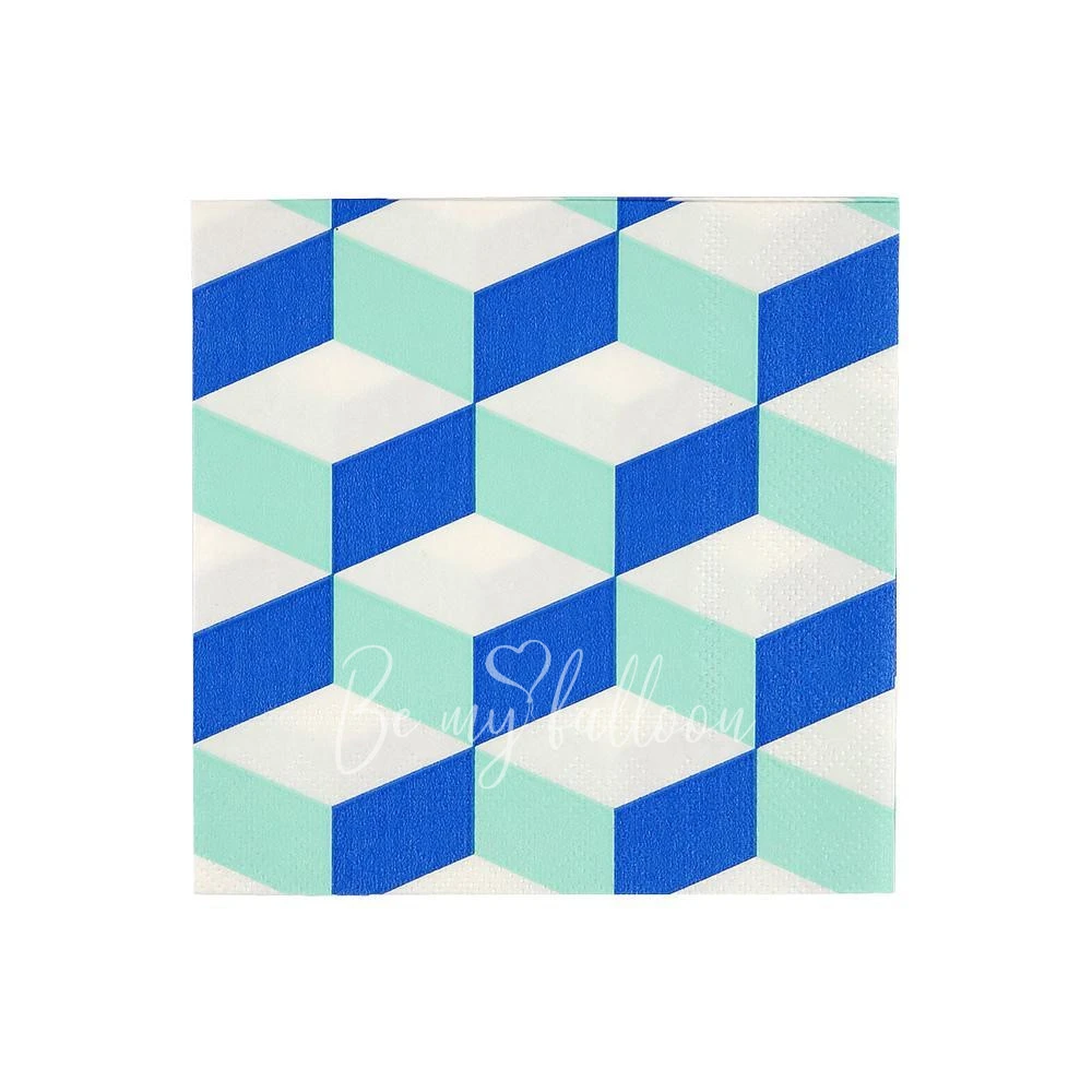 Aqua Cubic Napkins (small)