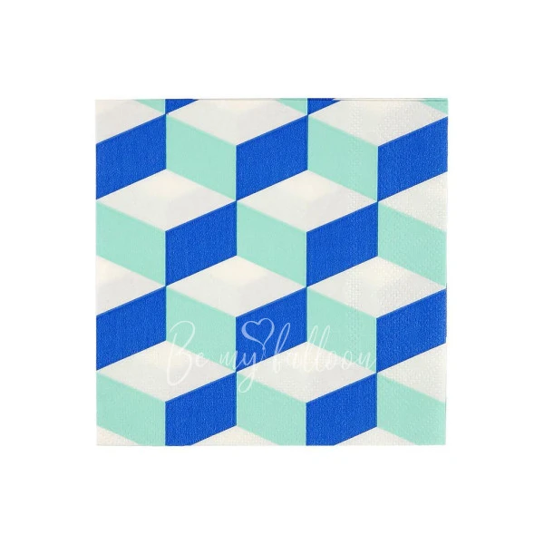 Aqua Cubic Napkins (small)