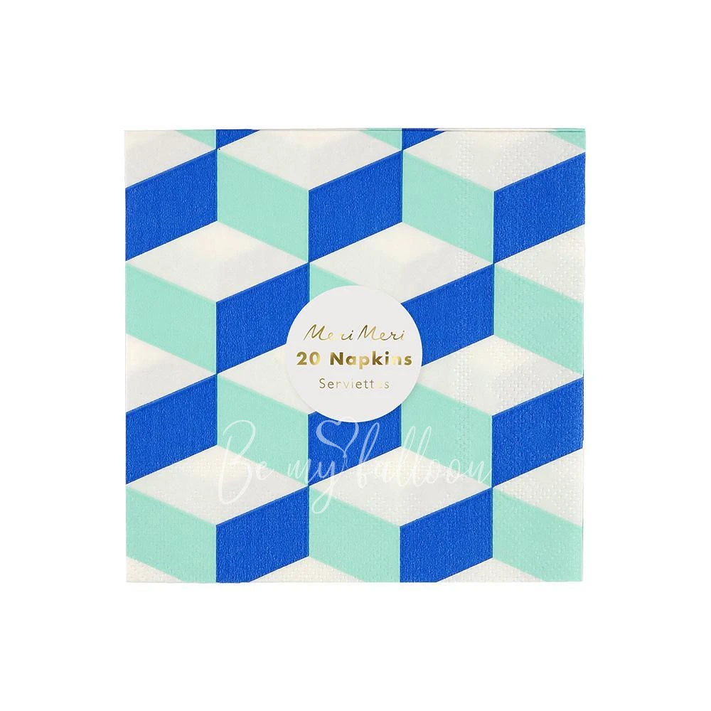 Aqua Cubic Napkins (small)