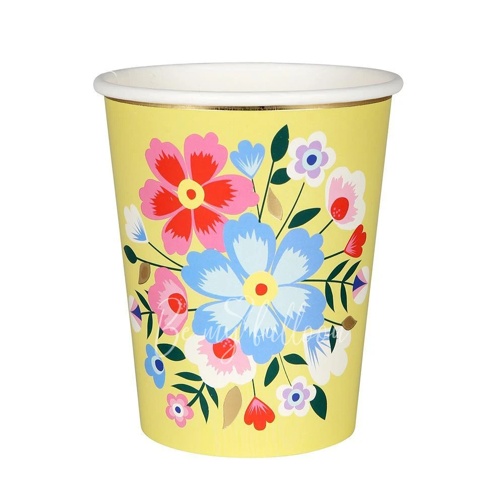 Bright Floral Cups