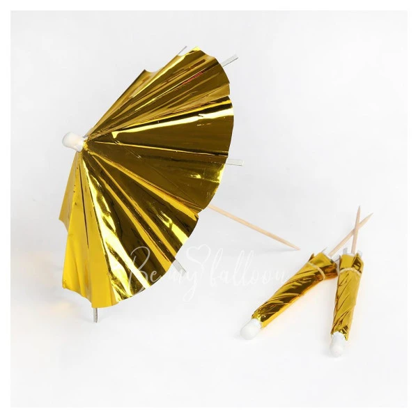 Gold Cocktail Umbrellas (longer stick)