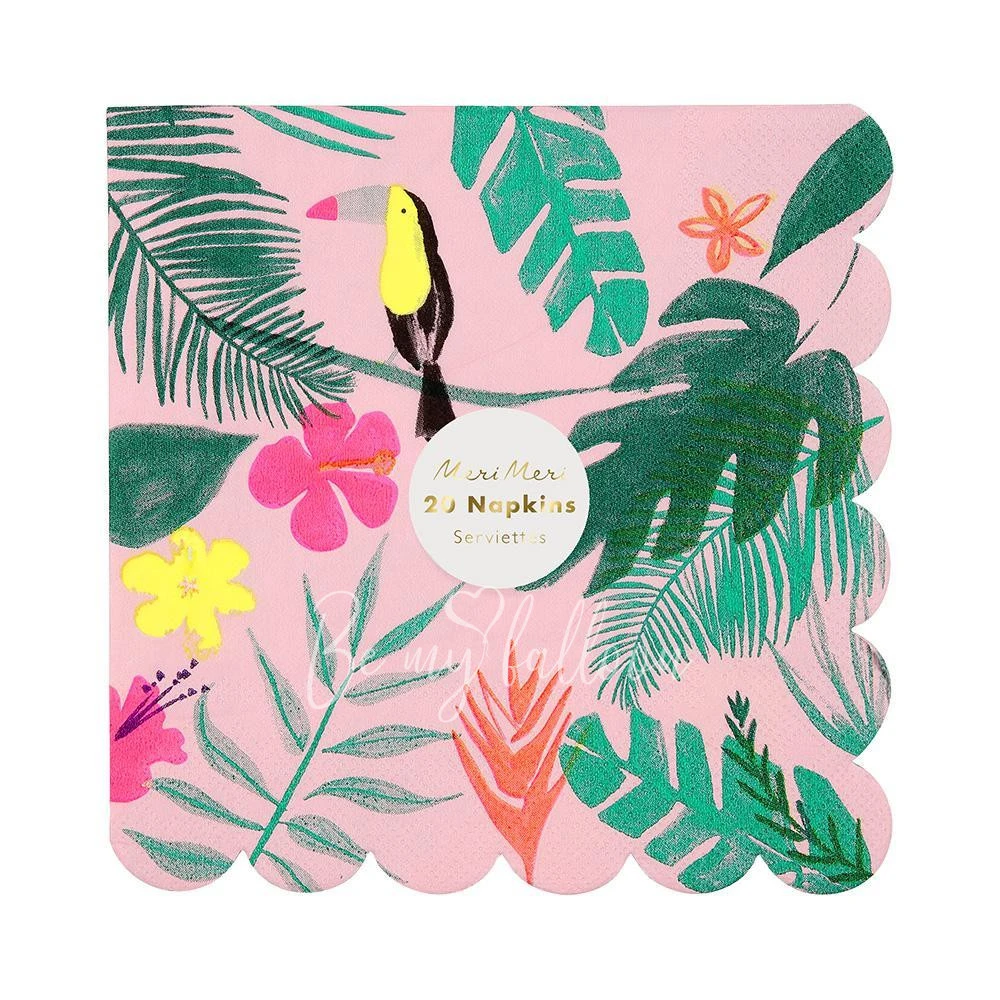 Pink Tropical Napkins (large)