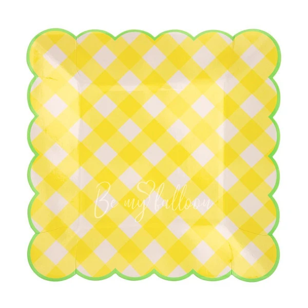 Yellow Gingham Plates (large)