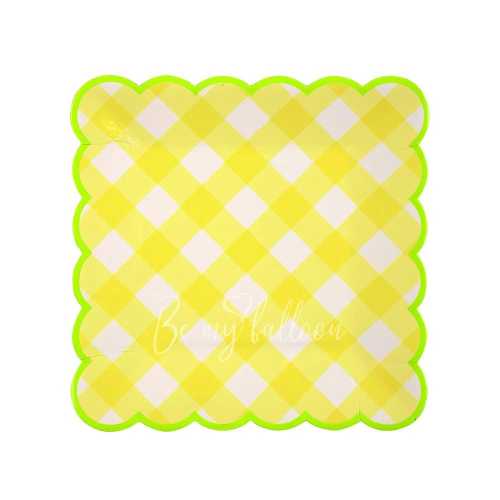 Yellow Gingham Plates (small)