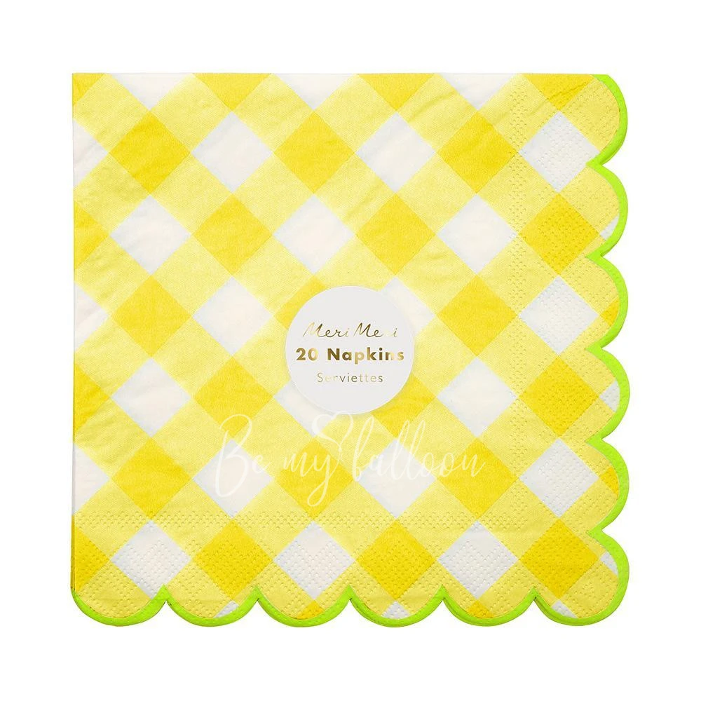 Yellow Gingham Napkins (large)