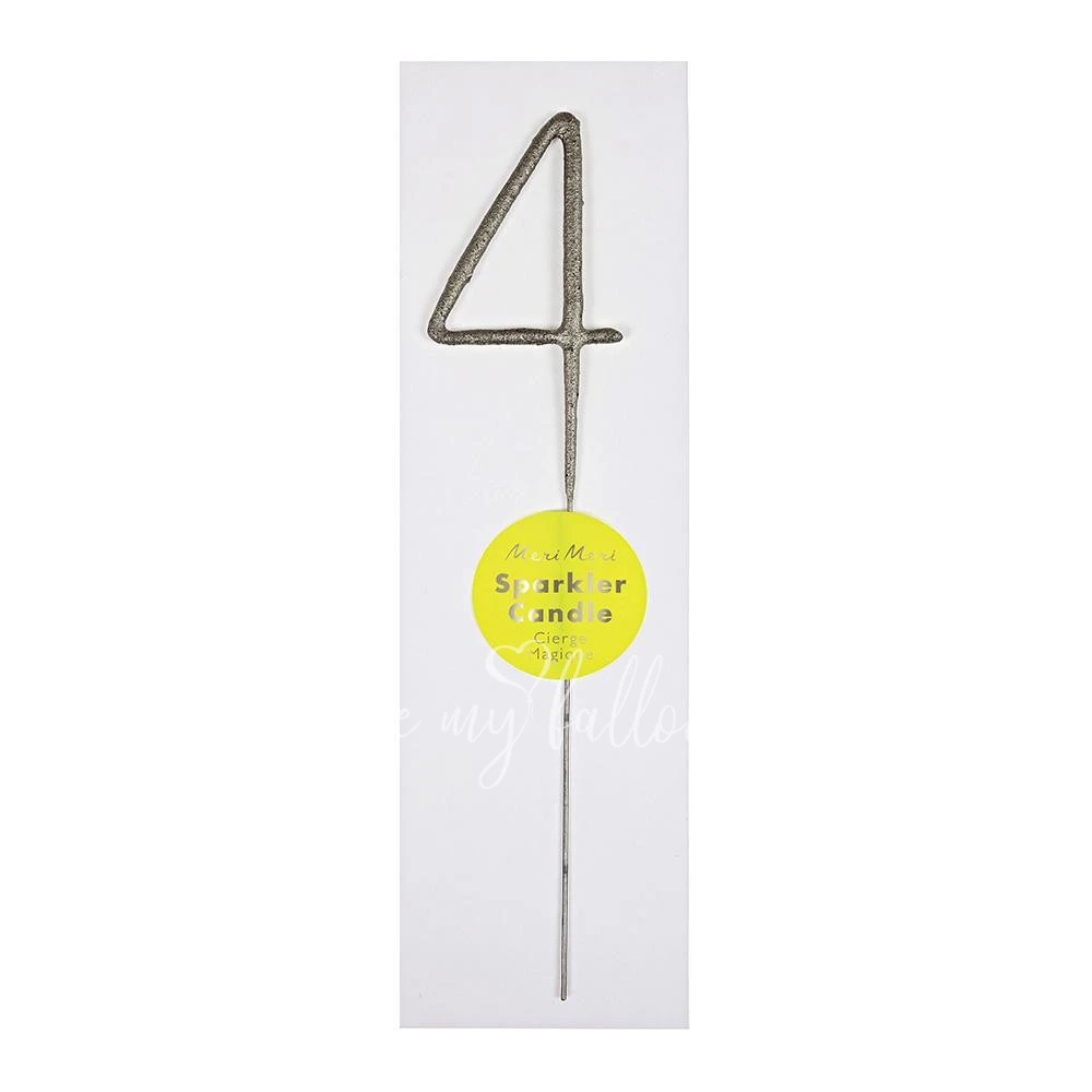 Silver Sparkler 4 Candle