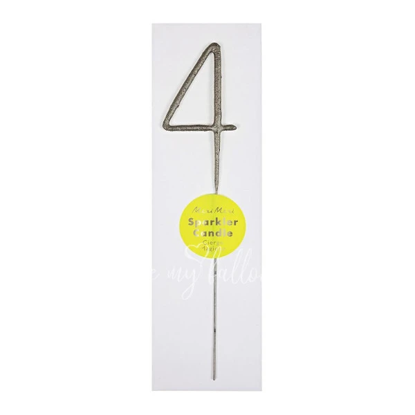 Silver Sparkler 4 Candle