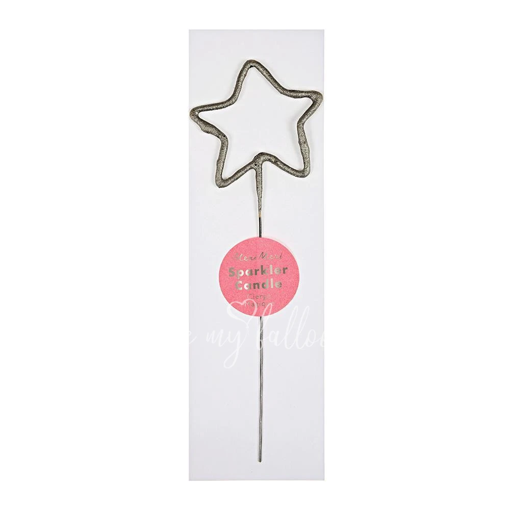 Silver Sparkler Star Candle