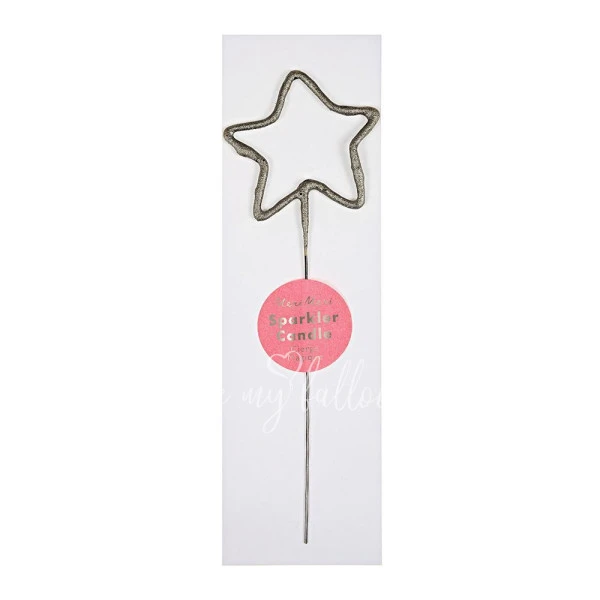 Silver Sparkler Star Candle