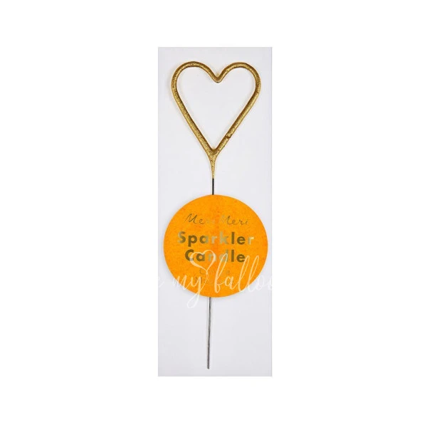 Gold Sparkler Heart Mini Candle