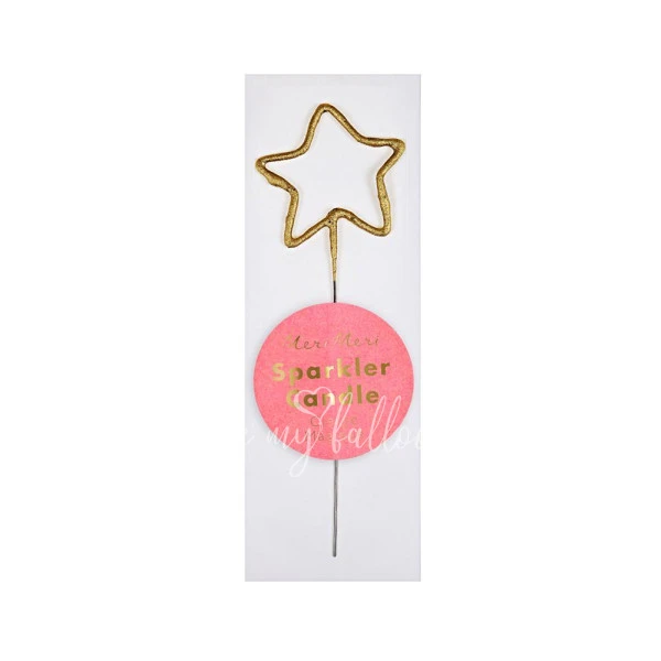 Gold Sparkler Star Mini Candle