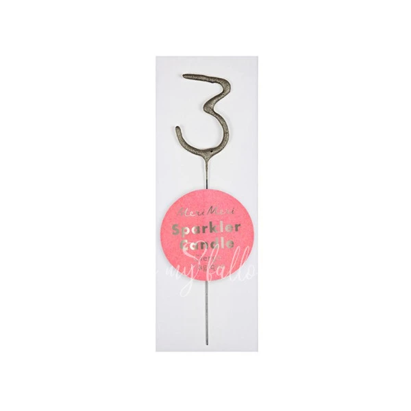 Silver Sparkler 3 Mini Candle