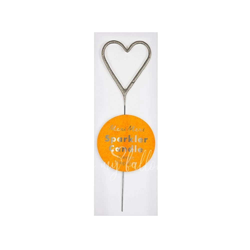 Silver Sparkler Heart Mini Candle