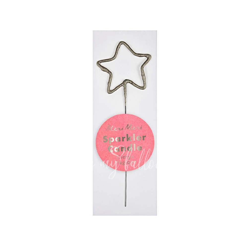 Silver Sparkler Star Mini Candle