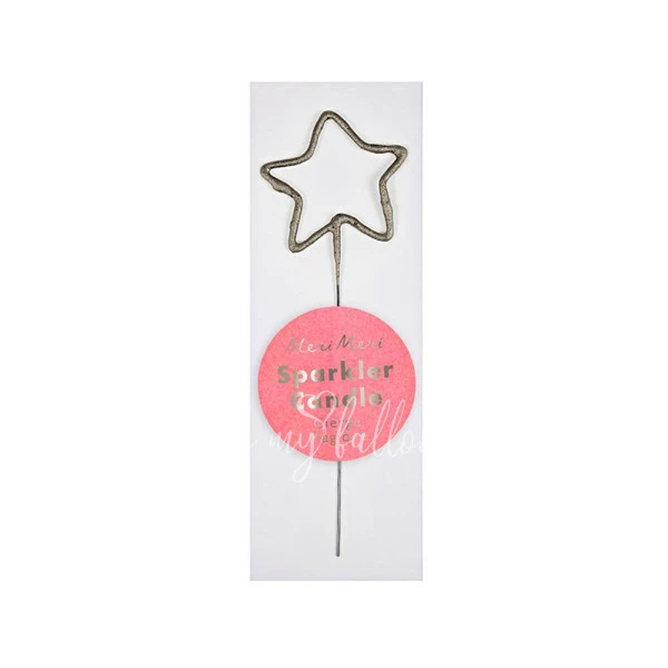 Silver Sparkler Star Mini Candle