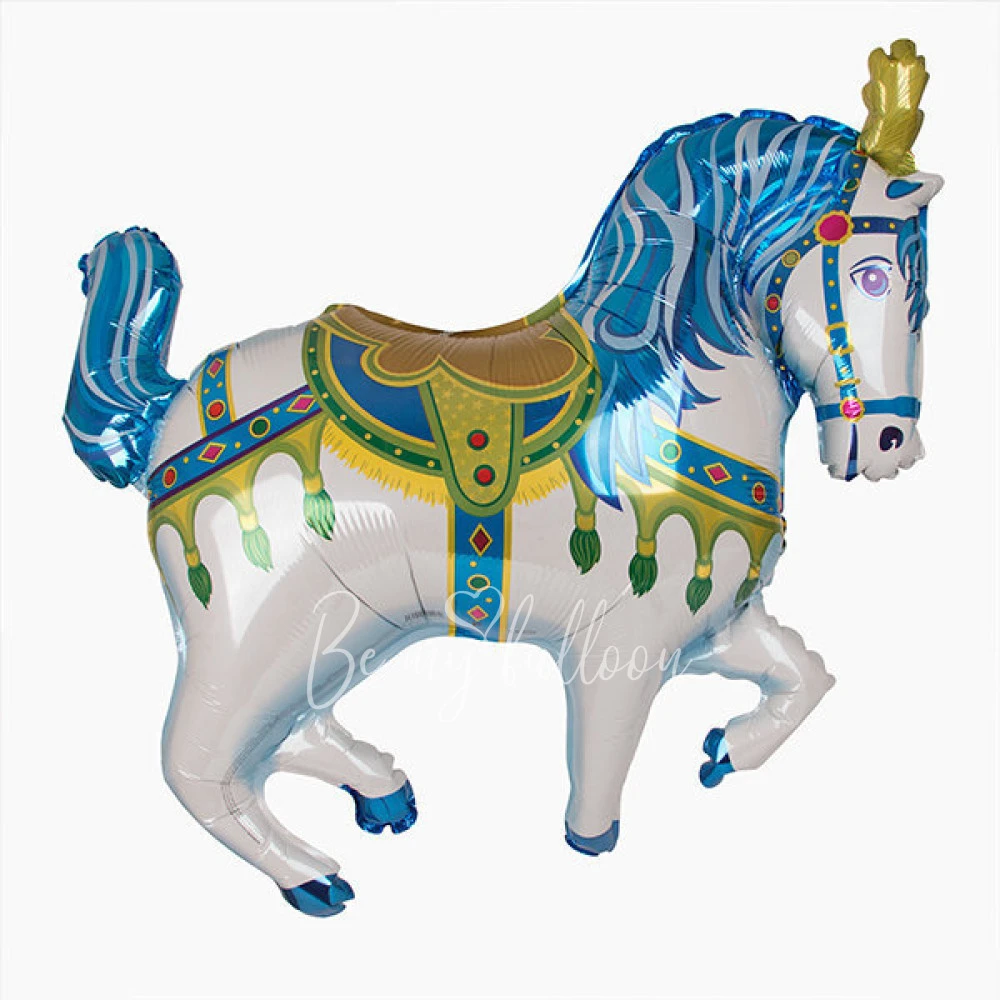 Foil balloon - Blue circus horse
