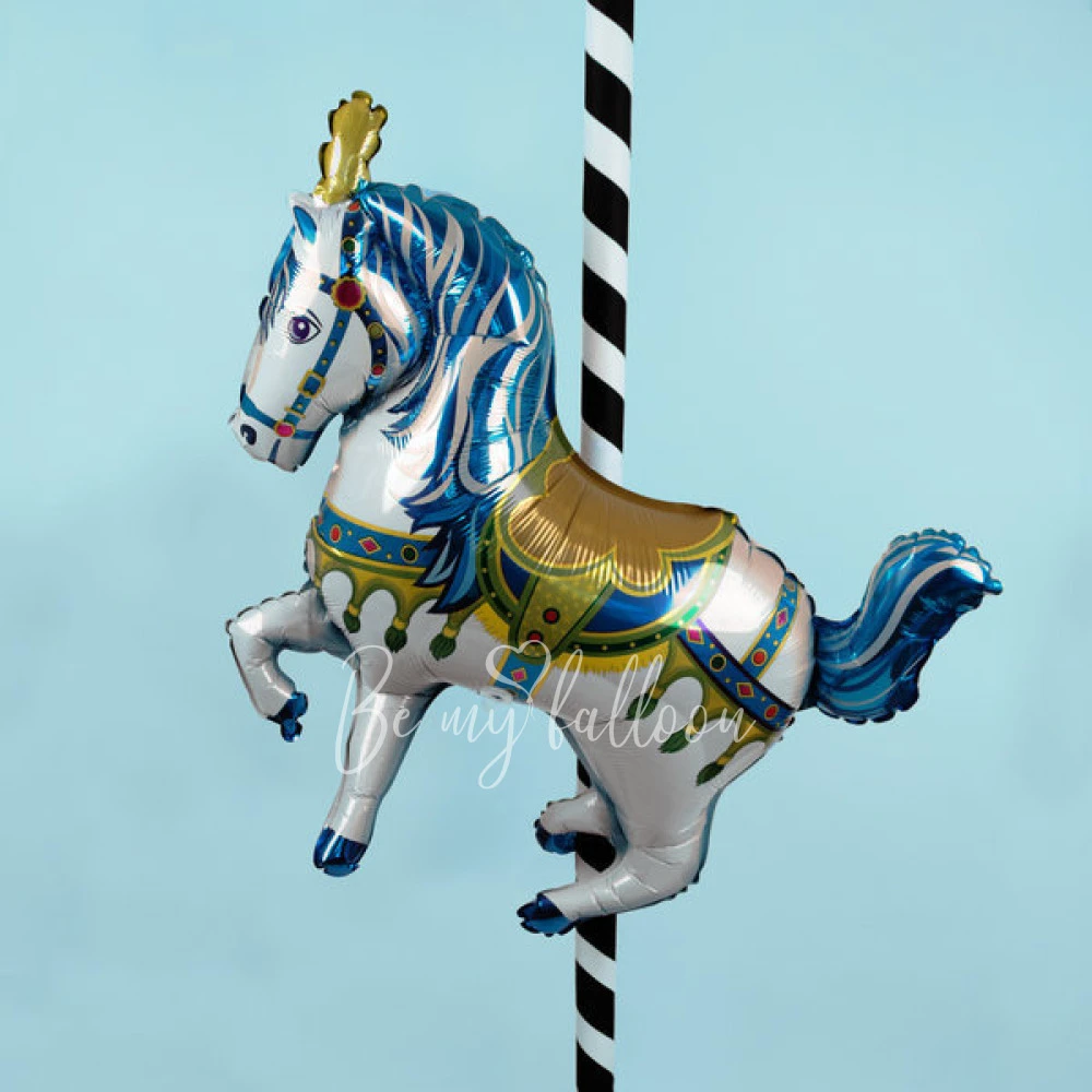 Foil balloon - Blue circus horse