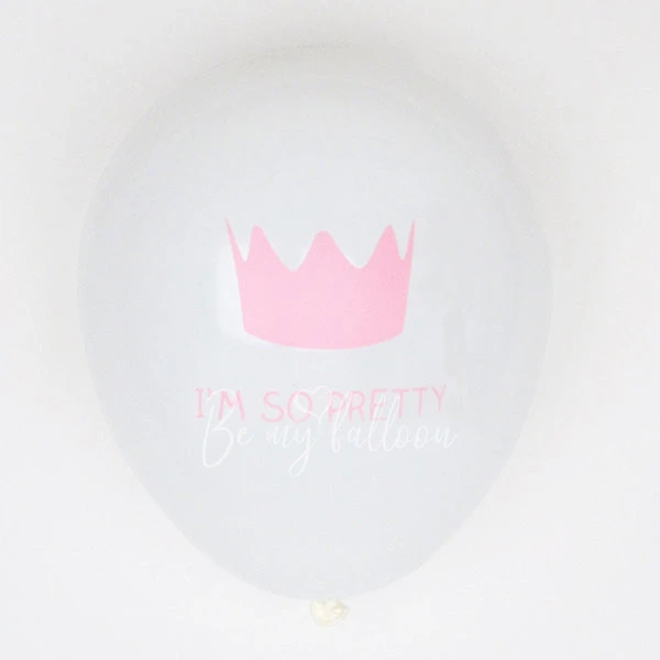 5 princess crown balloons