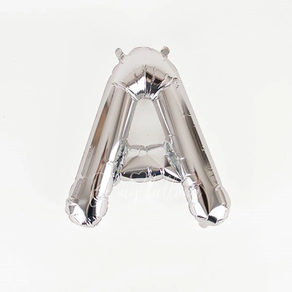 Small silver letter foil balloon