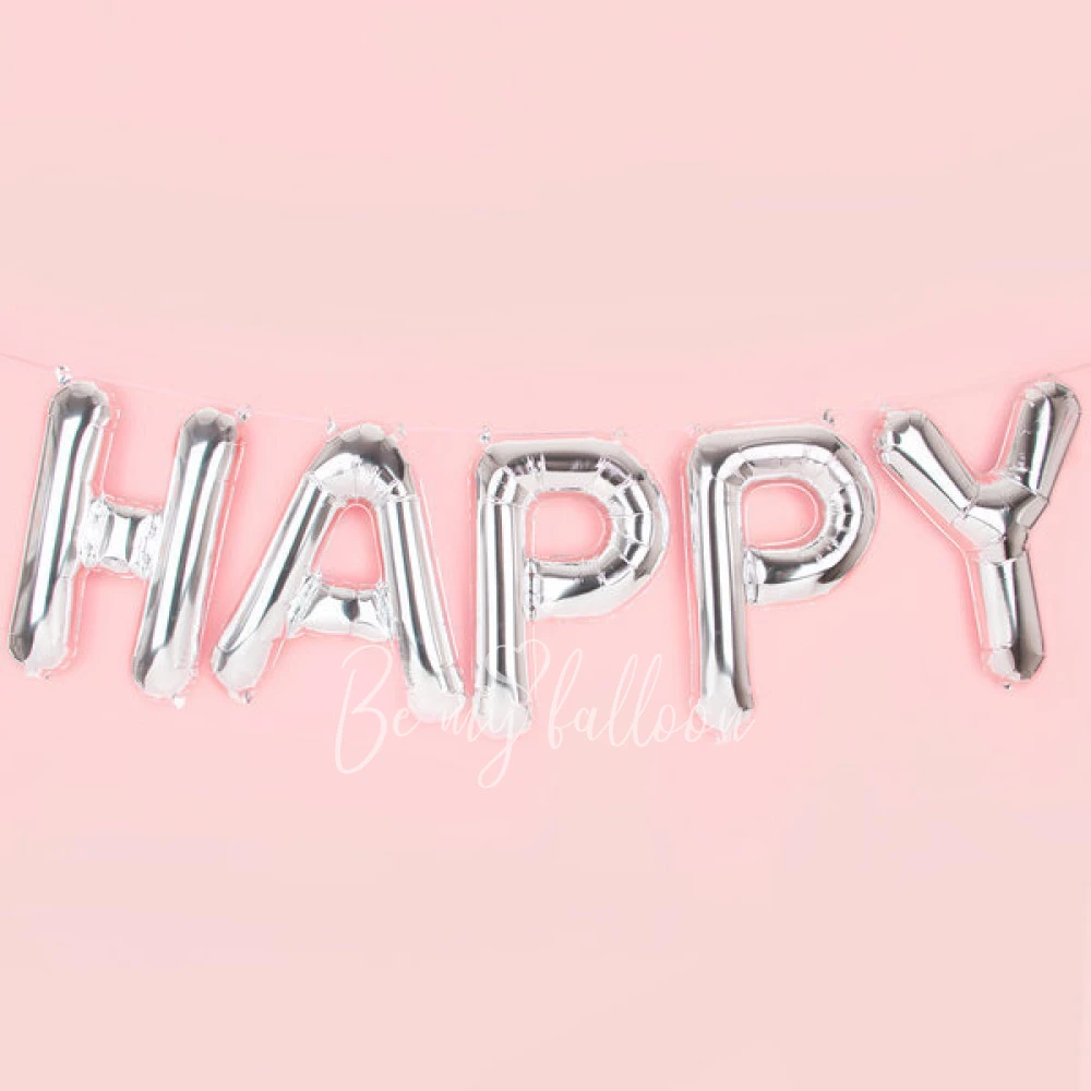 Small silver letter foil balloon
