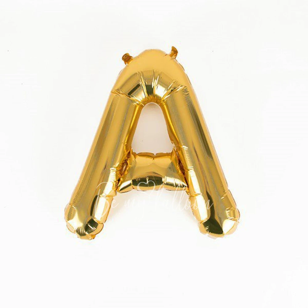 Small gold letter foil balloon