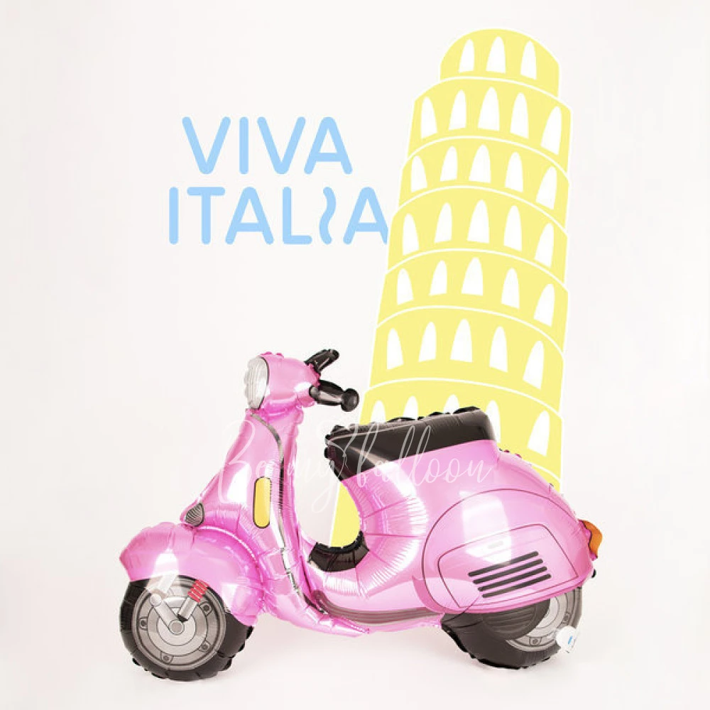 Foil balloon - Pink vespa