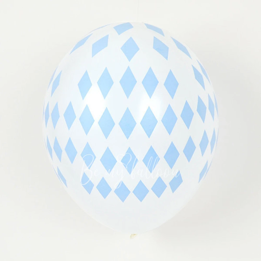 5 blue diamonds balloons