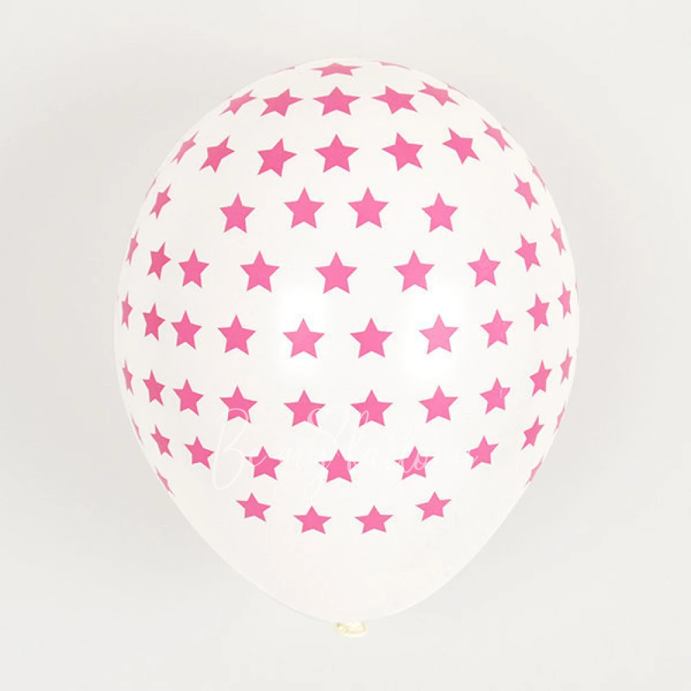 5 balloons - Pink stars