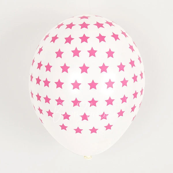 5 balloons - Pink stars
