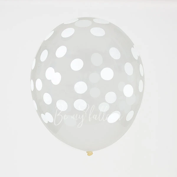 5 printed confetti balloons - White