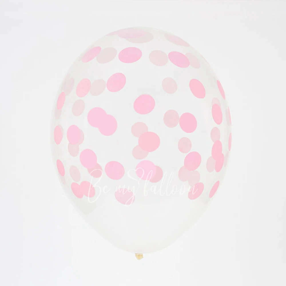 5 printed confetti balloons - Pink