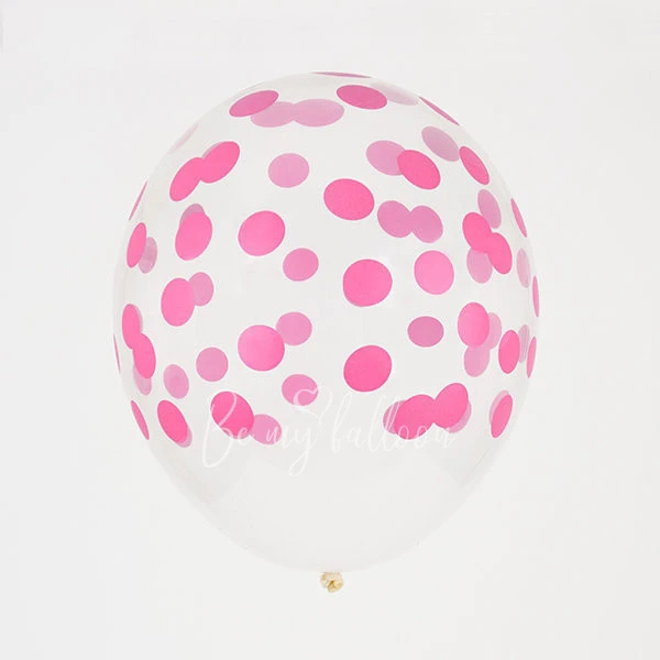 5 printed confetti balloons - Bright pink
