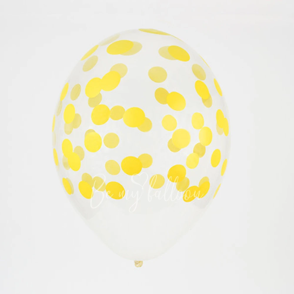 5 printed confetti balloons - Yellow