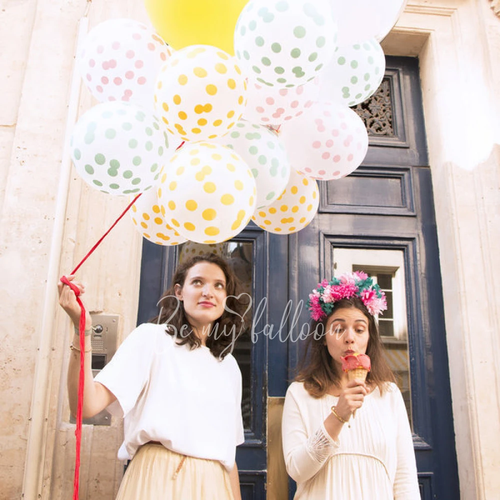 5 printed confetti balloons - Yellow