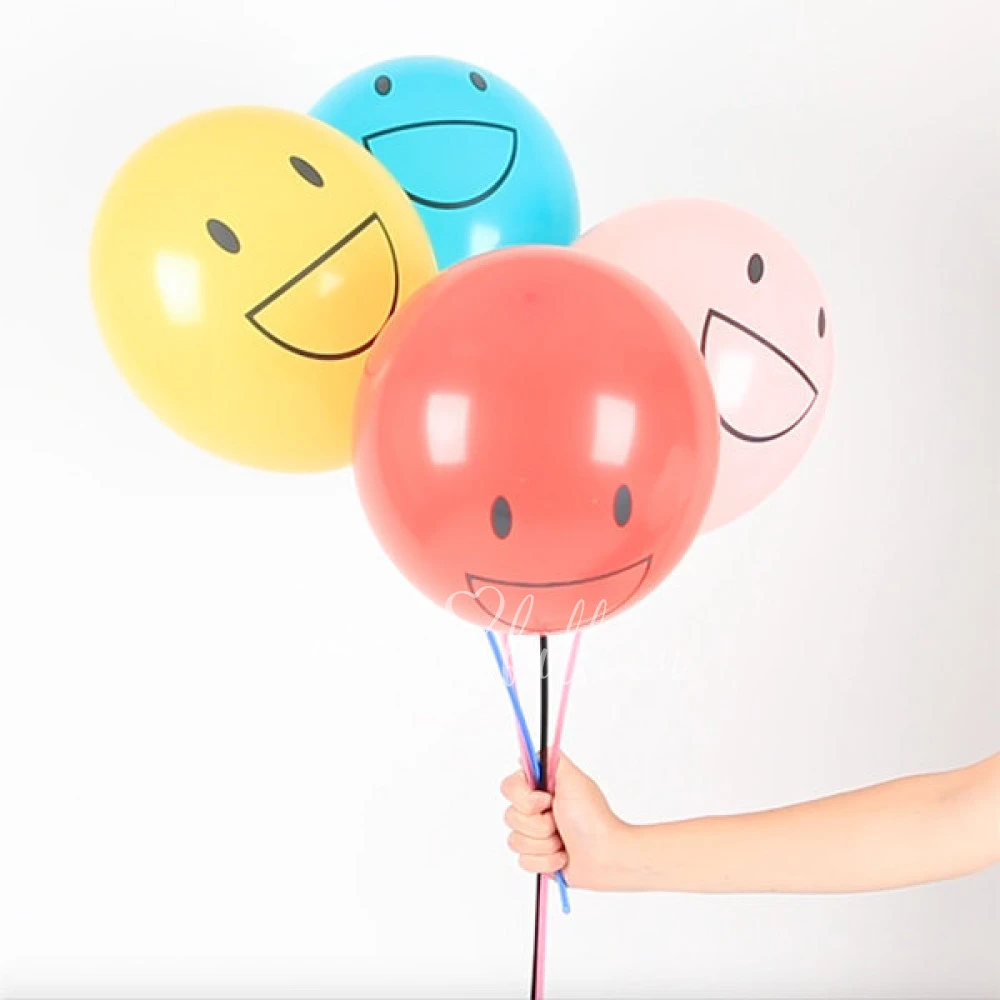 5 printed confetti balloons - Yellow