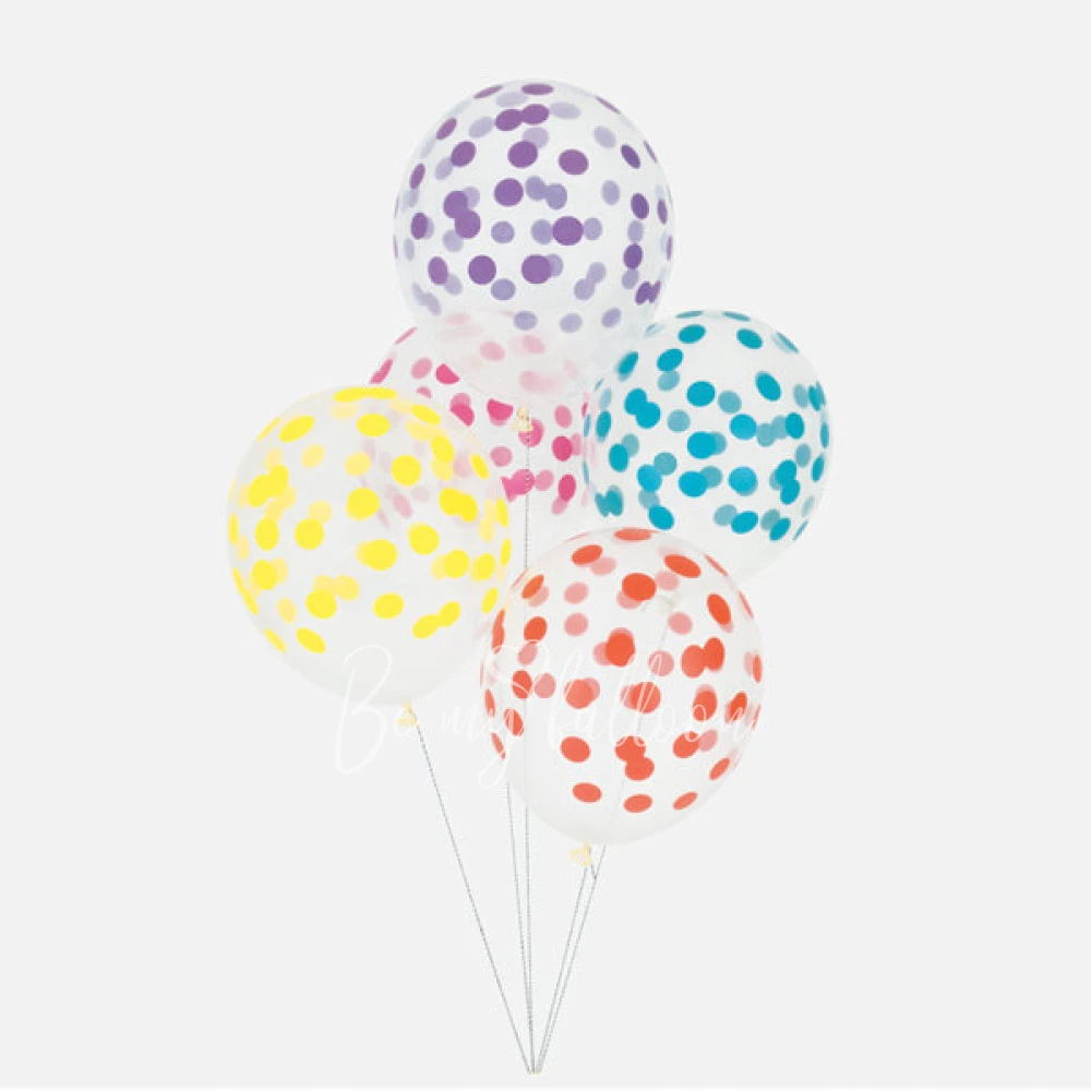 5 printed confetti balloons - Multicolour