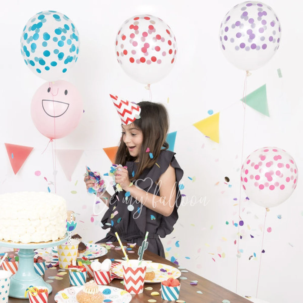 5 printed confetti balloons - Multicolour