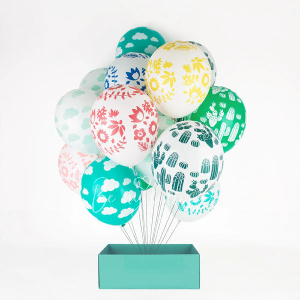 5 printed balloons - Clouds