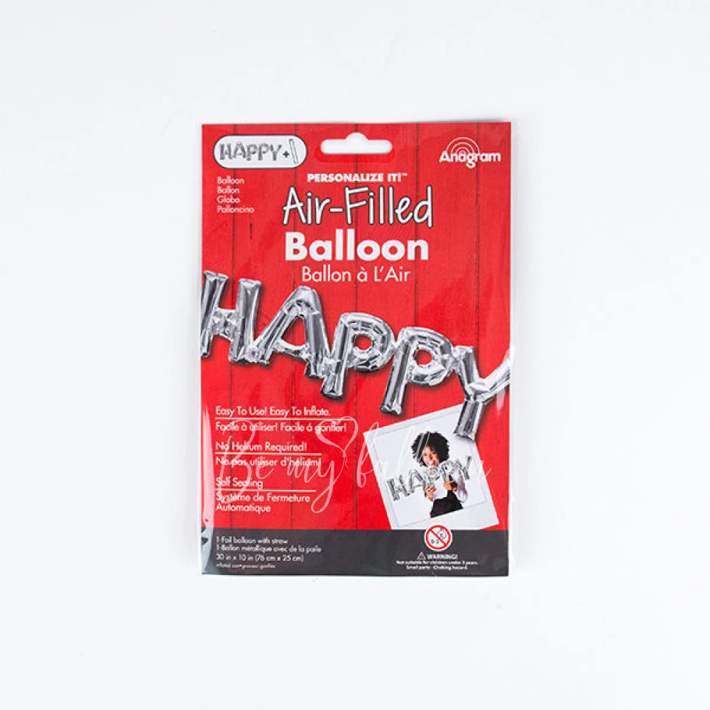 Foil balloons - Happy - Silver
