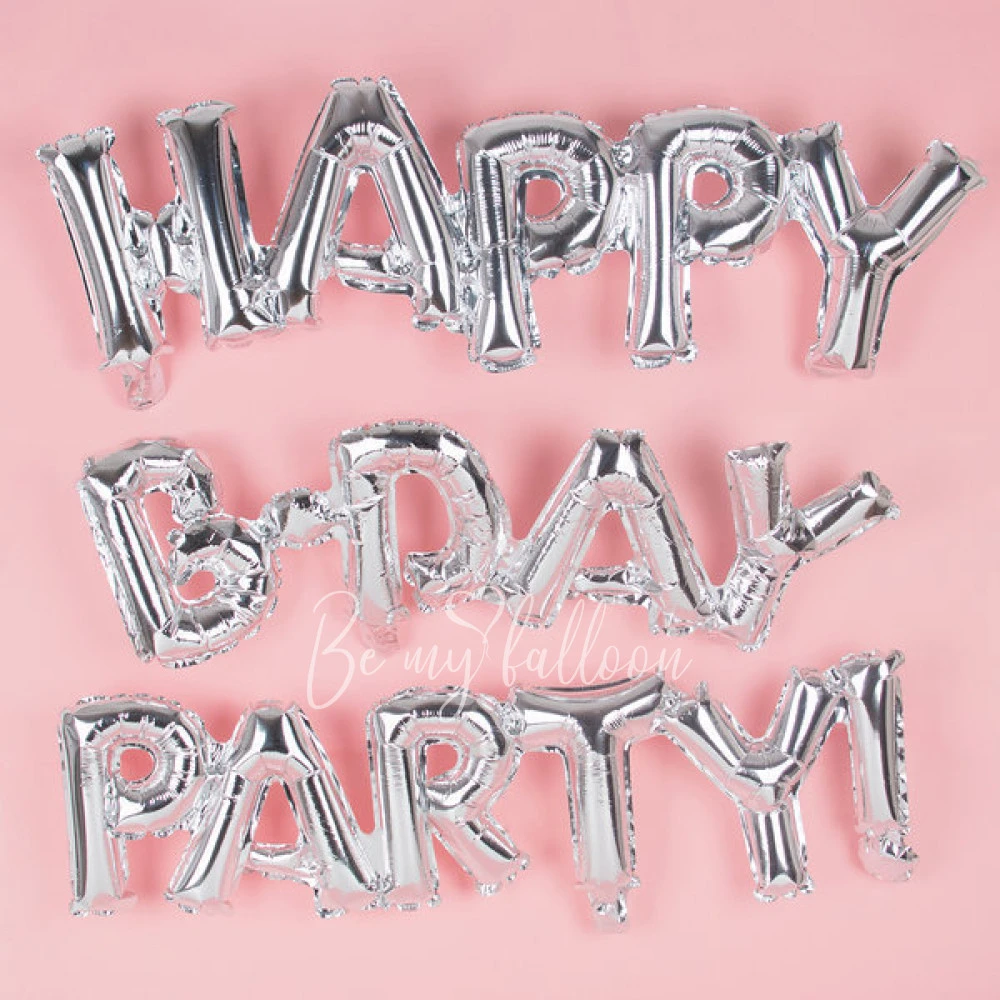 Foil balloons - Happy - Silver