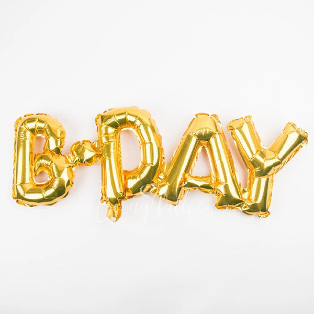 Gold foil b-day balloons